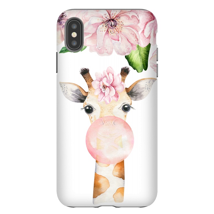iPhone Xs Max StrongFit Flower Giraffe With Chewing gum by  Utart