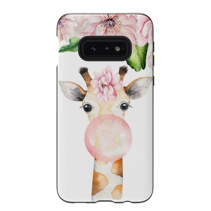 Galaxy S10e StrongFit Flower Giraffe With Chewing gum by  Utart