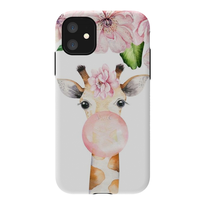 iPhone 11 StrongFit Flower Giraffe With Chewing gum by  Utart