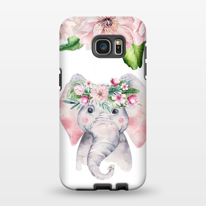 Galaxy S7 EDGE StrongFit Flower Elephant by  Utart