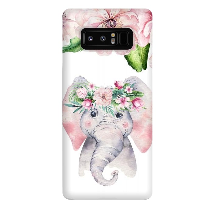 Galaxy Note 8 StrongFit Flower Elephant by  Utart