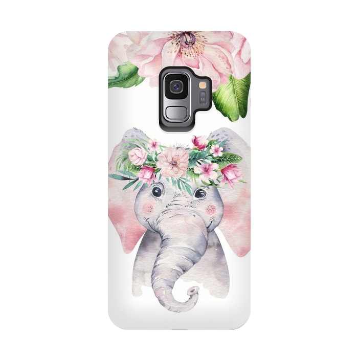 Galaxy S9 StrongFit Flower Elephant by  Utart