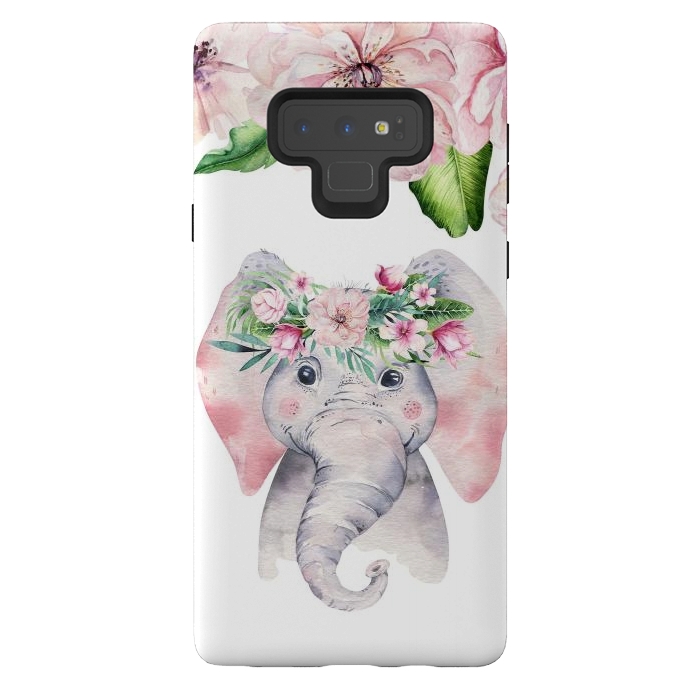 Galaxy Note 9 StrongFit Flower Elephant by  Utart