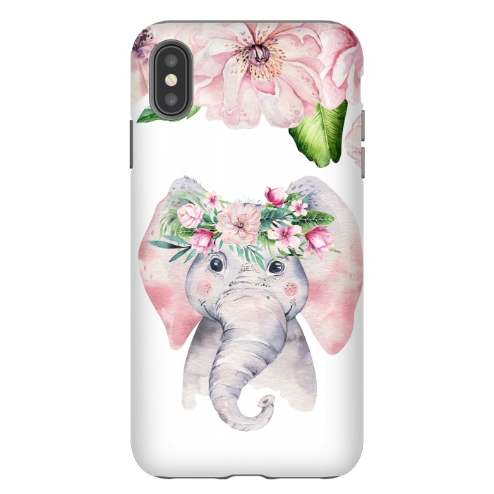 iPhone Xs Max StrongFit Flower Elephant by  Utart