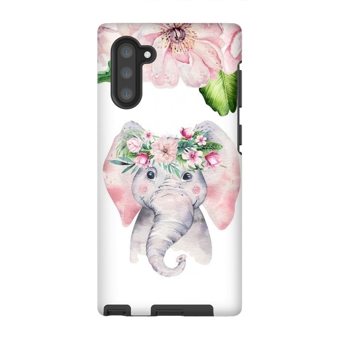 Galaxy Note 10 StrongFit Flower Elephant by  Utart