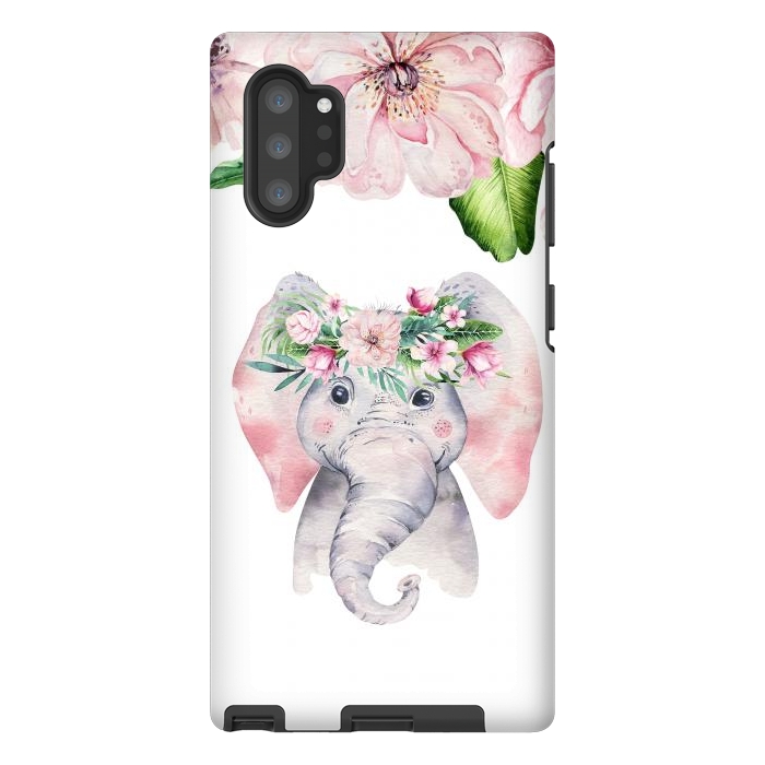 Galaxy Note 10 plus StrongFit Flower Elephant by  Utart