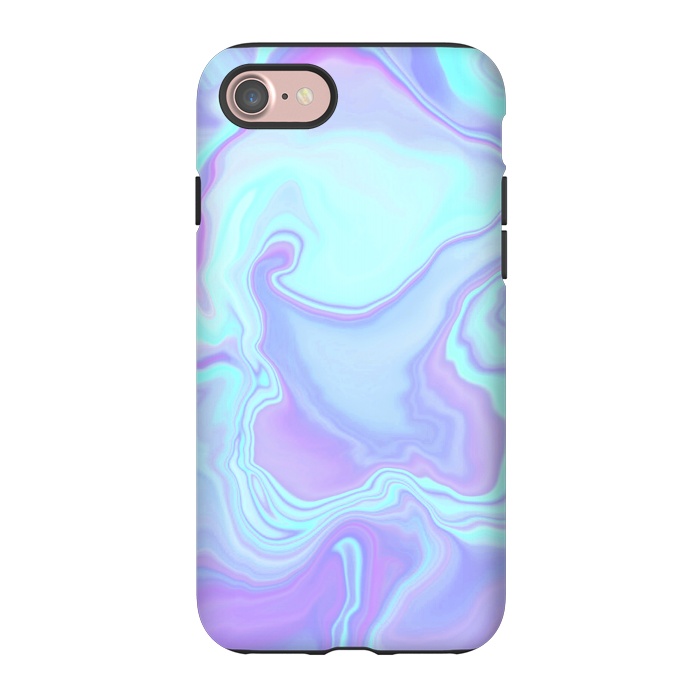iPhone 7 StrongFit turquoise and purple marble art by Jms