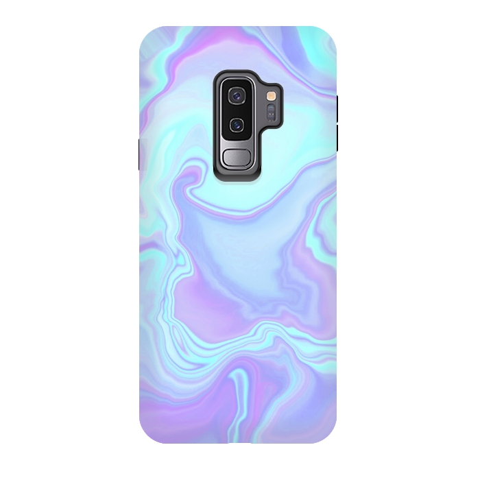 Galaxy S9 plus StrongFit turquoise and purple marble art by Jms