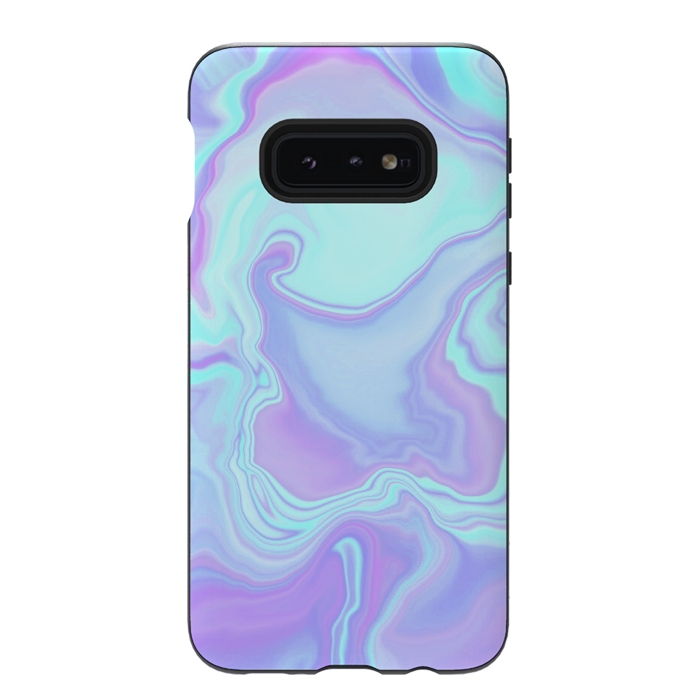 Galaxy S10e StrongFit turquoise and purple marble art by Jms