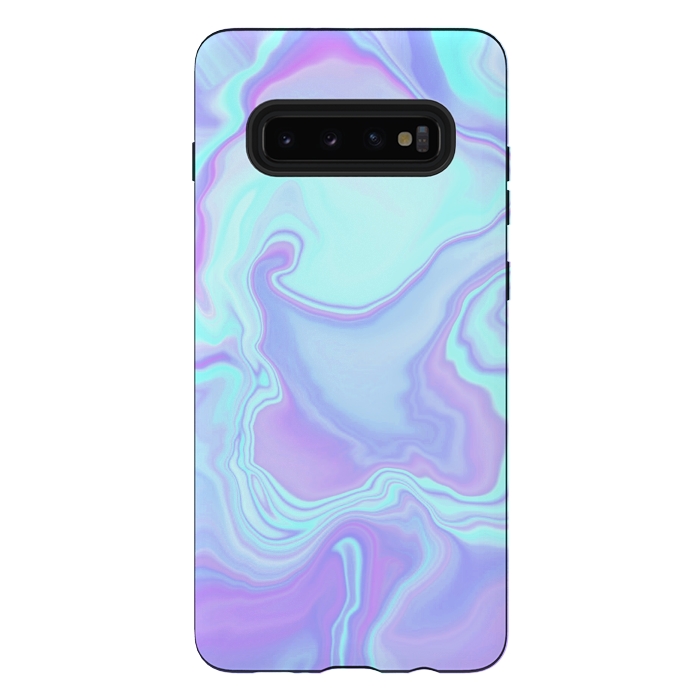 Galaxy S10 plus StrongFit turquoise and purple marble art by Jms
