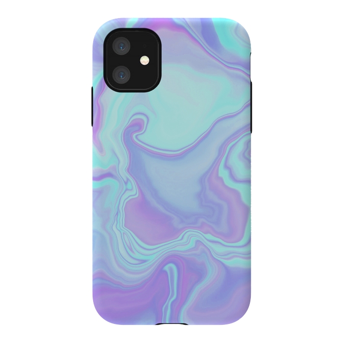 iPhone 11 StrongFit turquoise and purple marble art by Jms