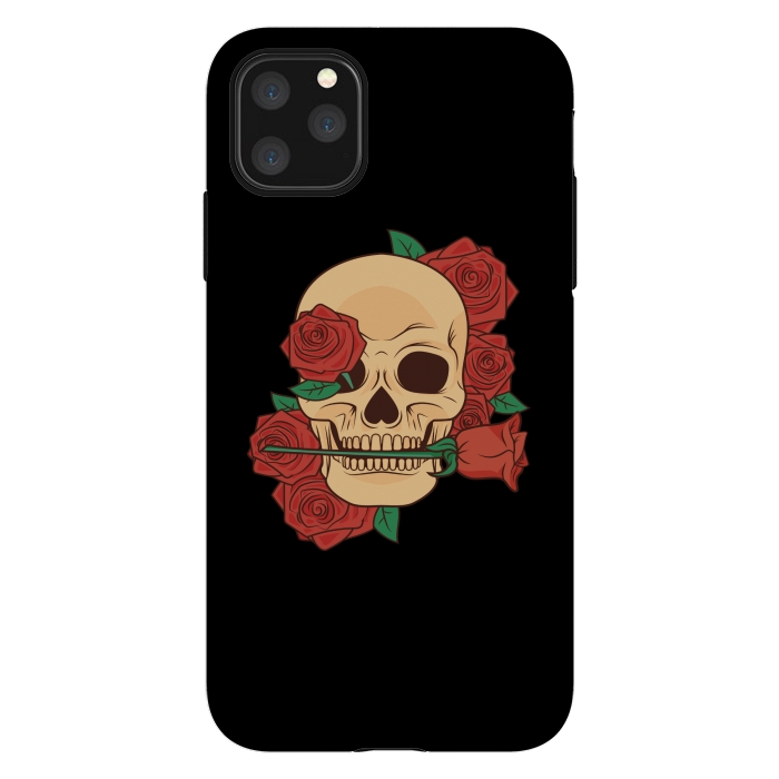 iPhone 11 Pro Max StrongFit RED ROSE SKULL BABY by MALLIKA