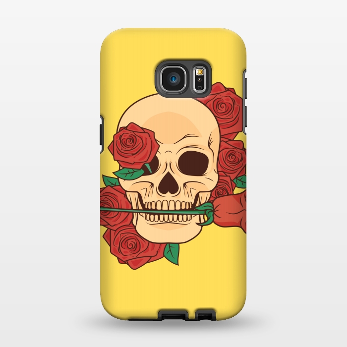 Galaxy S7 EDGE StrongFit RED ROSE SKULL BABY by MALLIKA