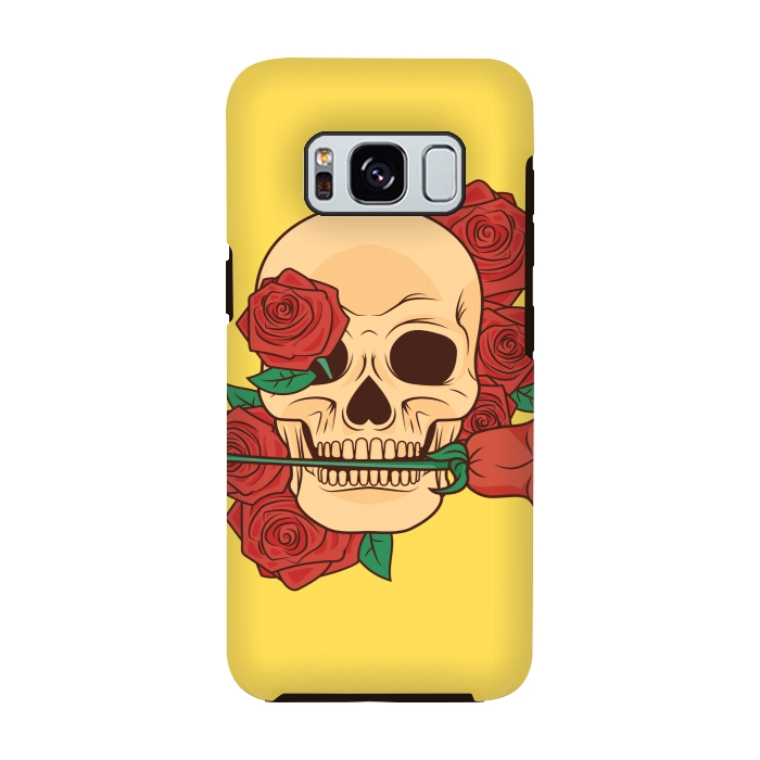 Galaxy S8 StrongFit RED ROSE SKULL BABY by MALLIKA