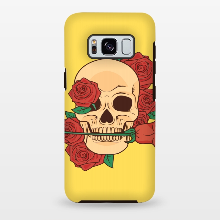 Galaxy S8 plus StrongFit RED ROSE SKULL BABY by MALLIKA