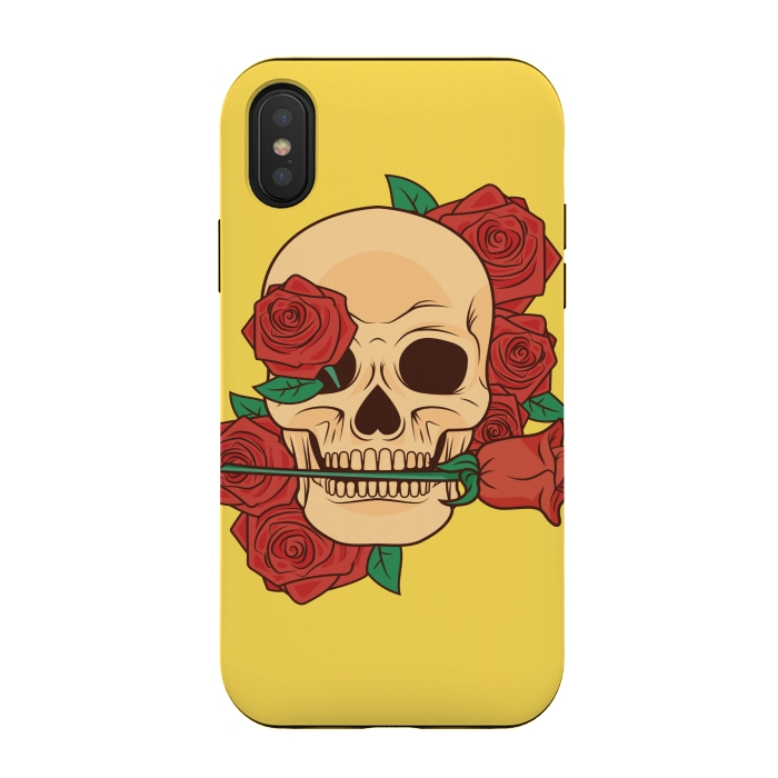 iPhone Xs / X StrongFit RED ROSE SKULL BABY by MALLIKA