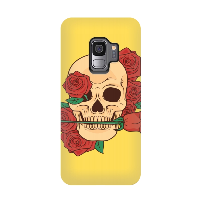 Galaxy S9 StrongFit RED ROSE SKULL BABY by MALLIKA