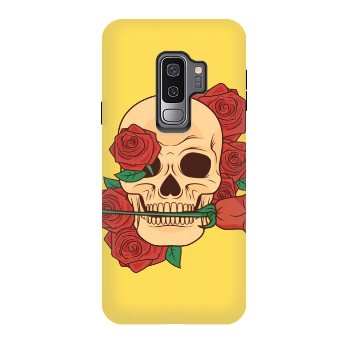 Galaxy S9 plus StrongFit RED ROSE SKULL BABY by MALLIKA
