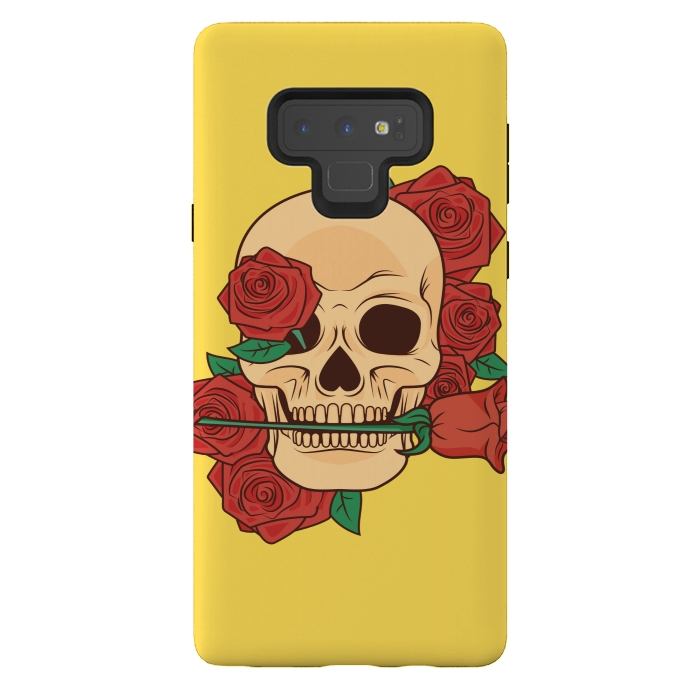 Galaxy Note 9 StrongFit RED ROSE SKULL BABY by MALLIKA