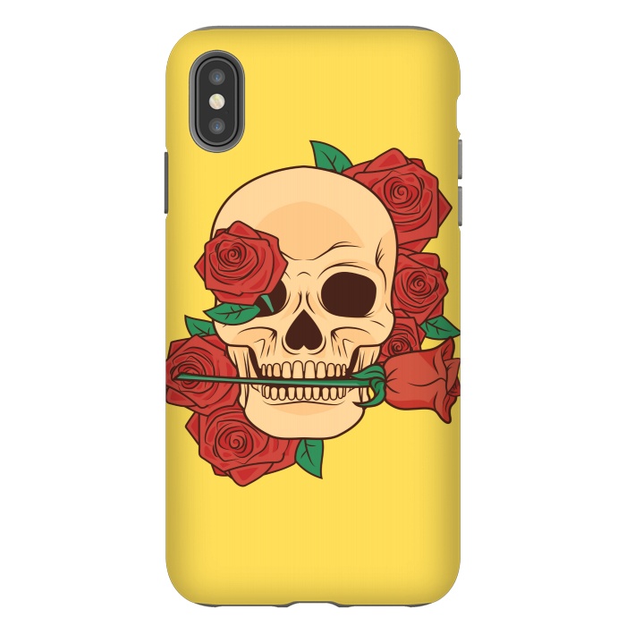iPhone Xs Max StrongFit RED ROSE SKULL BABY by MALLIKA