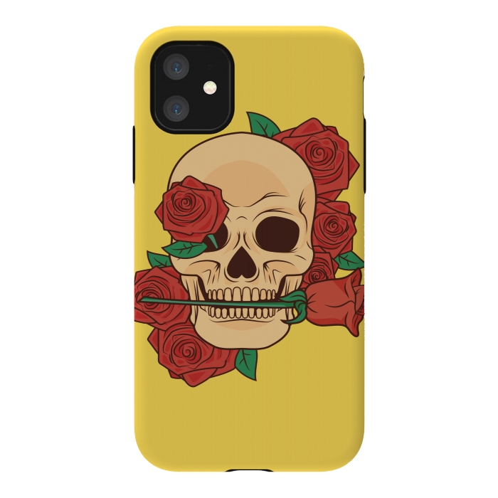 iPhone 11 StrongFit RED ROSE SKULL BABY by MALLIKA
