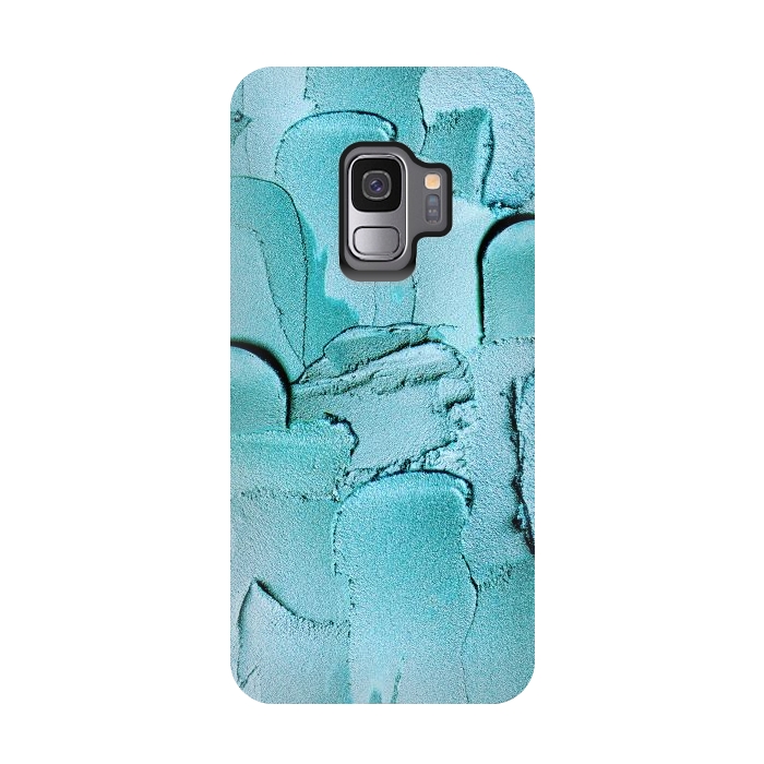 Galaxy S9 StrongFit Blue Acrylic Brush Strokes by  Utart