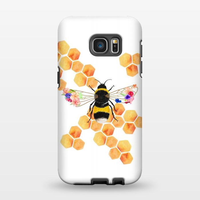 Galaxy S7 EDGE StrongFit Floral Honeycomb  by Amaya Brydon