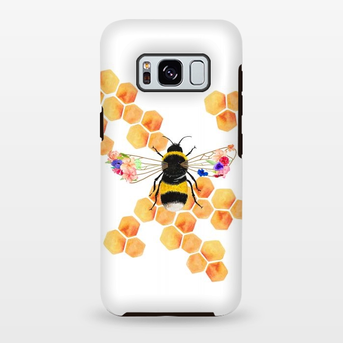 Galaxy S8 plus StrongFit Floral Honeycomb  by Amaya Brydon