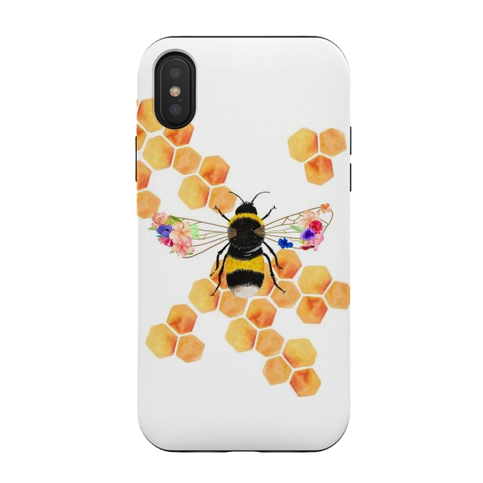 iPhone Xs / X StrongFit Floral Honeycomb  by Amaya Brydon