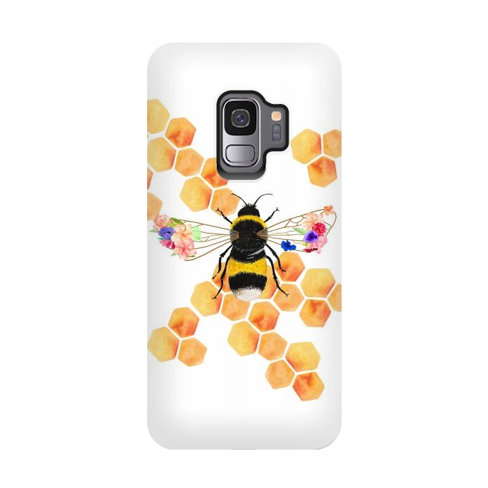 Galaxy S9 StrongFit Floral Honeycomb  by Amaya Brydon