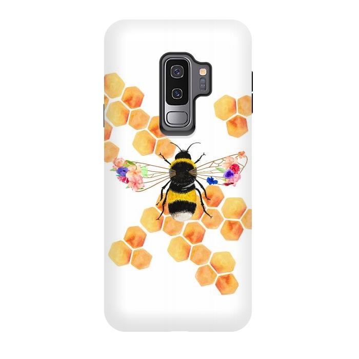 Galaxy S9 plus StrongFit Floral Honeycomb  by Amaya Brydon