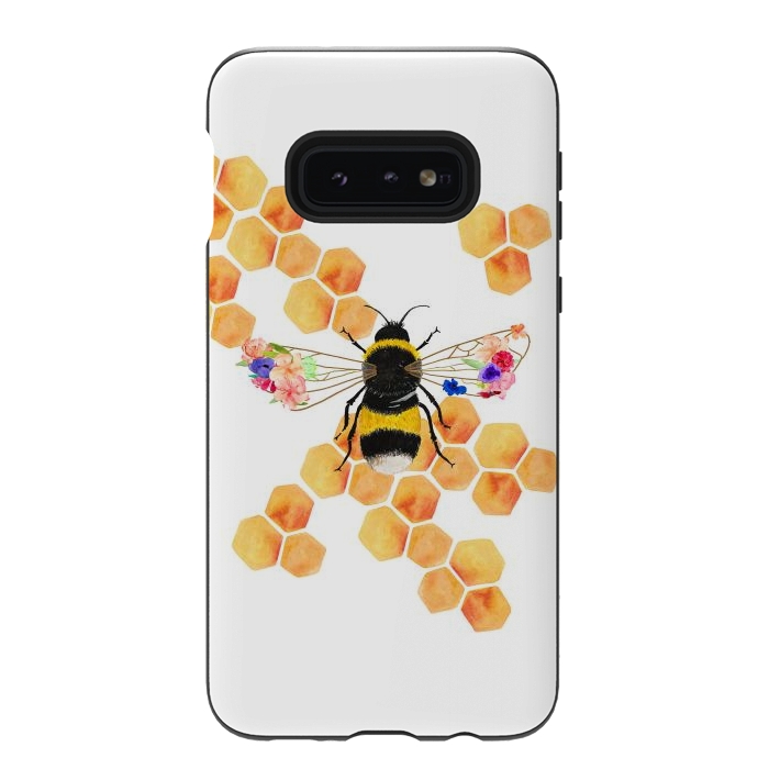 Galaxy S10e StrongFit Floral Honeycomb  by Amaya Brydon