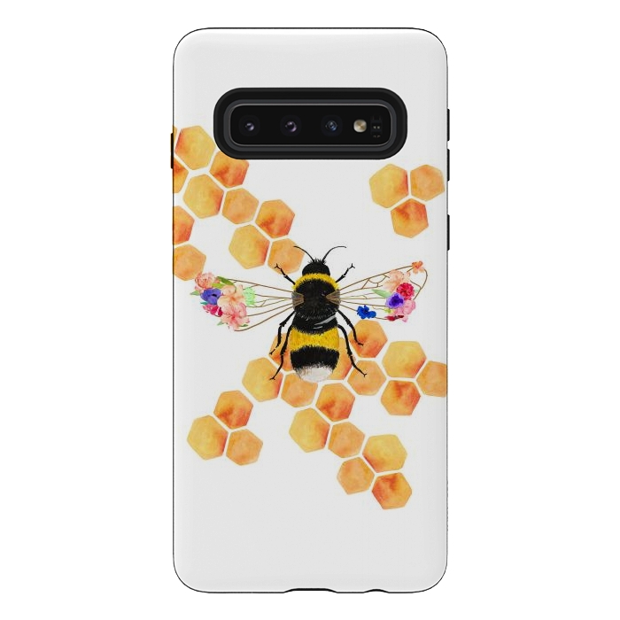 Galaxy S10 StrongFit Floral Honeycomb  by Amaya Brydon