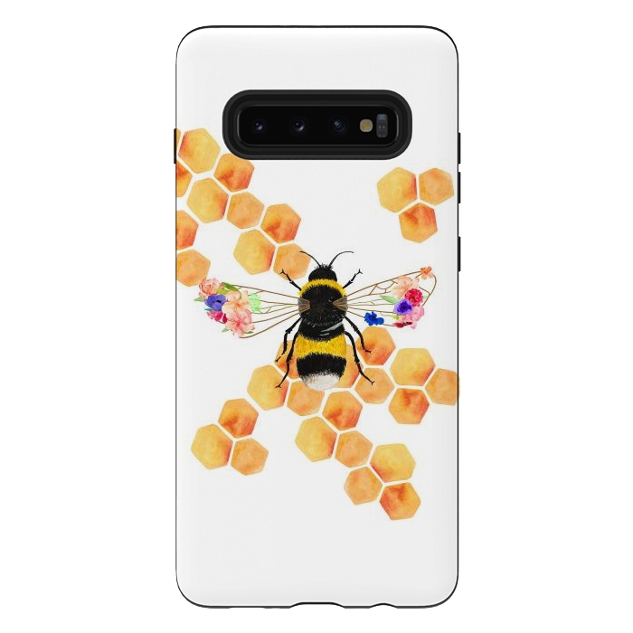 Galaxy S10 plus StrongFit Floral Honeycomb  by Amaya Brydon