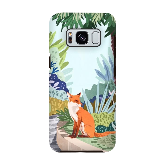 Galaxy S8 StrongFit Fox in The Garden | Animals Wildlife Botanical Nature Painting | Boho Colorful Jungle Illustration by Uma Prabhakar Gokhale
