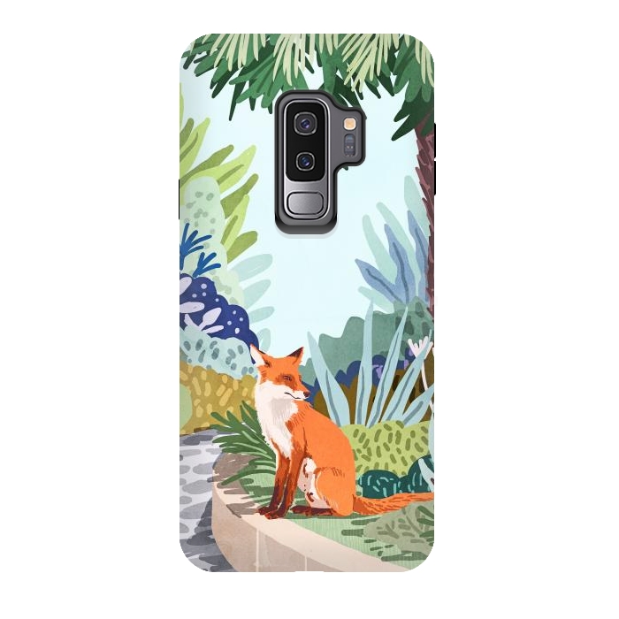 Galaxy S9 plus StrongFit Fox in The Garden | Animals Wildlife Botanical Nature Painting | Boho Colorful Jungle Illustration by Uma Prabhakar Gokhale