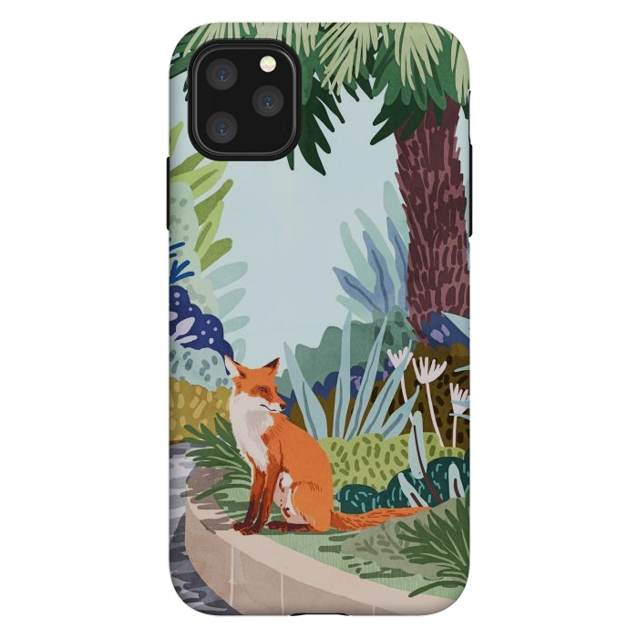 iPhone 11 Pro Max StrongFit Fox in The Garden | Animals Wildlife Botanical Nature Painting | Boho Colorful Jungle Illustration by Uma Prabhakar Gokhale