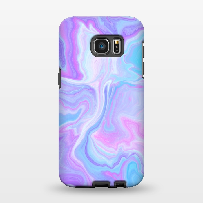 Galaxy S7 EDGE StrongFit Blue pink purple marble by Jms
