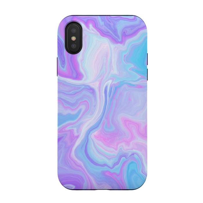 iPhone Xs / X StrongFit Blue pink purple marble by Jms