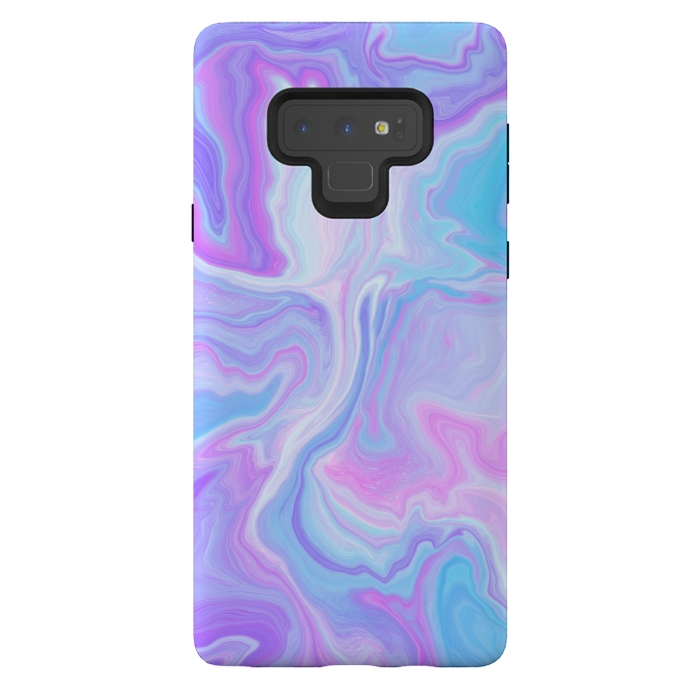 Galaxy Note 9 StrongFit Blue pink purple marble by Jms