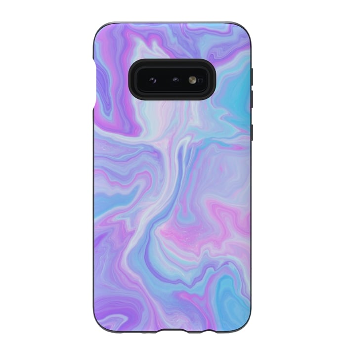 Galaxy S10e StrongFit Blue pink purple marble by Jms