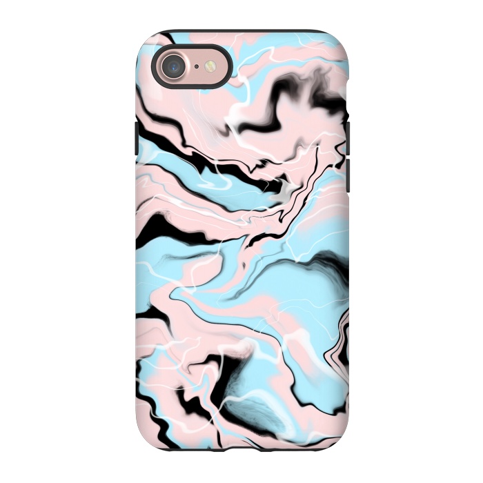 iPhone 7 StrongFit Marble blue peach by Jms