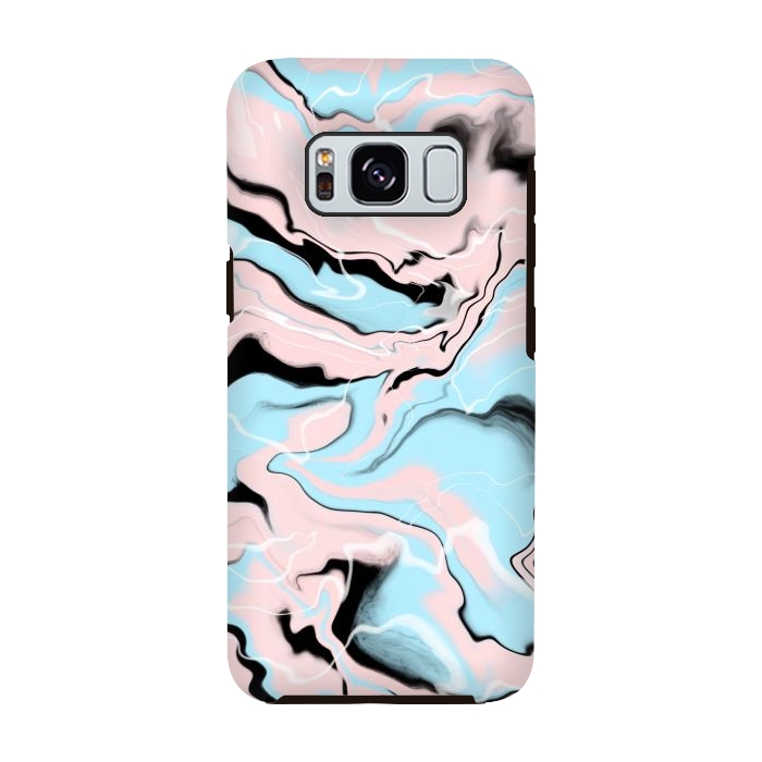 Galaxy S8 StrongFit Marble blue peach by Jms