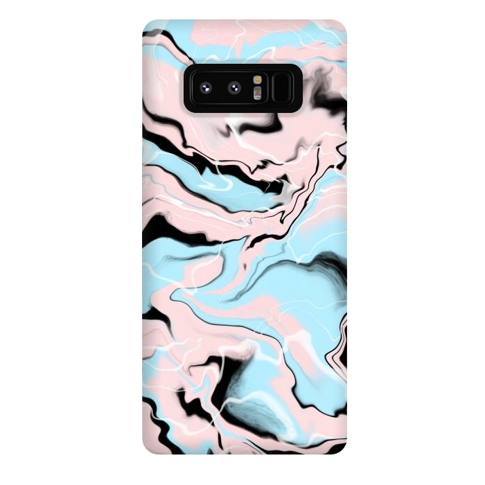 Galaxy Note 8 StrongFit Marble blue peach by Jms