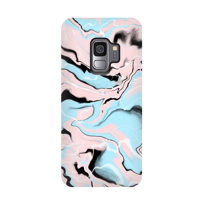 Galaxy S9 StrongFit Marble blue peach by Jms