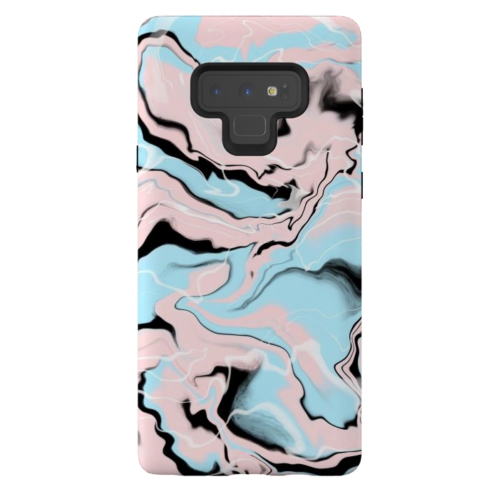 Galaxy Note 9 StrongFit Marble blue peach by Jms