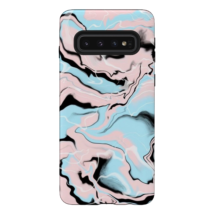 Galaxy S10 StrongFit Marble blue peach by Jms