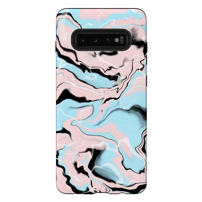 Galaxy S10 plus StrongFit Marble blue peach by Jms