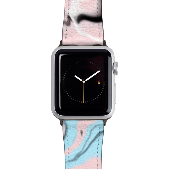Watch 38mm / 40mm Strap PU leather Marble blue peach by Jms