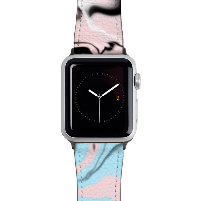 Watch 42mm / 44mm Strap PU leather Marble blue peach by Jms